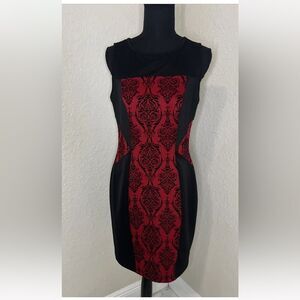 Enfocus Studio Women’s Sleeveless Black and Red  Sheath Dress Size 10